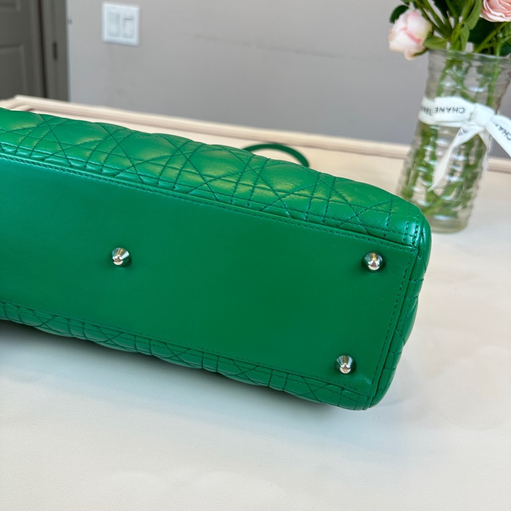 Dior Green Quilted Leather Lady Dior Top-Handle Shoulder Bag - Picture 7 of 16